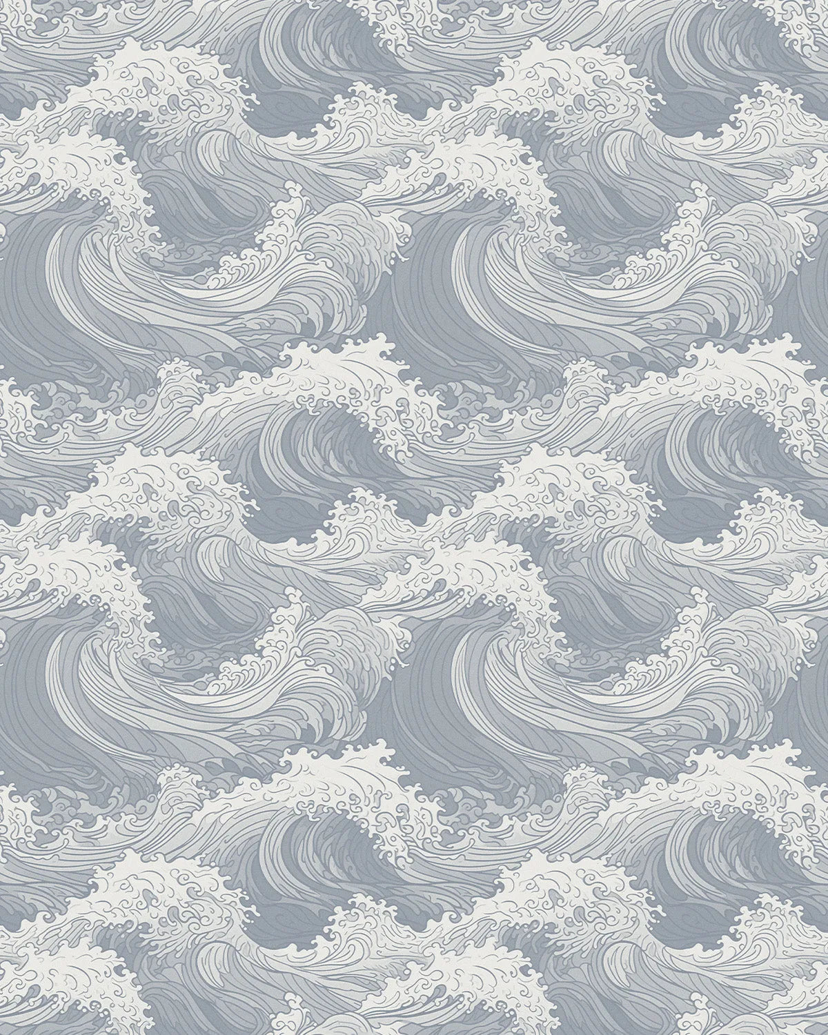 Oriental Waves in Slate Wallpaper from Olive et Oriel where you can shop wallpaper and artworks online
