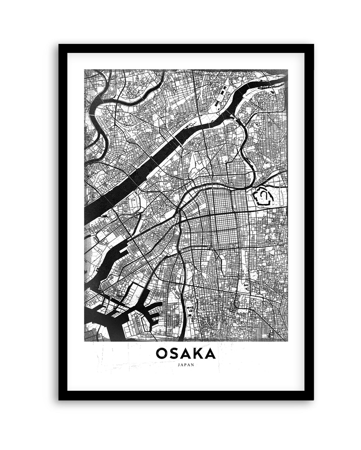 Osaka Japan Map by StudioSix | Art Print