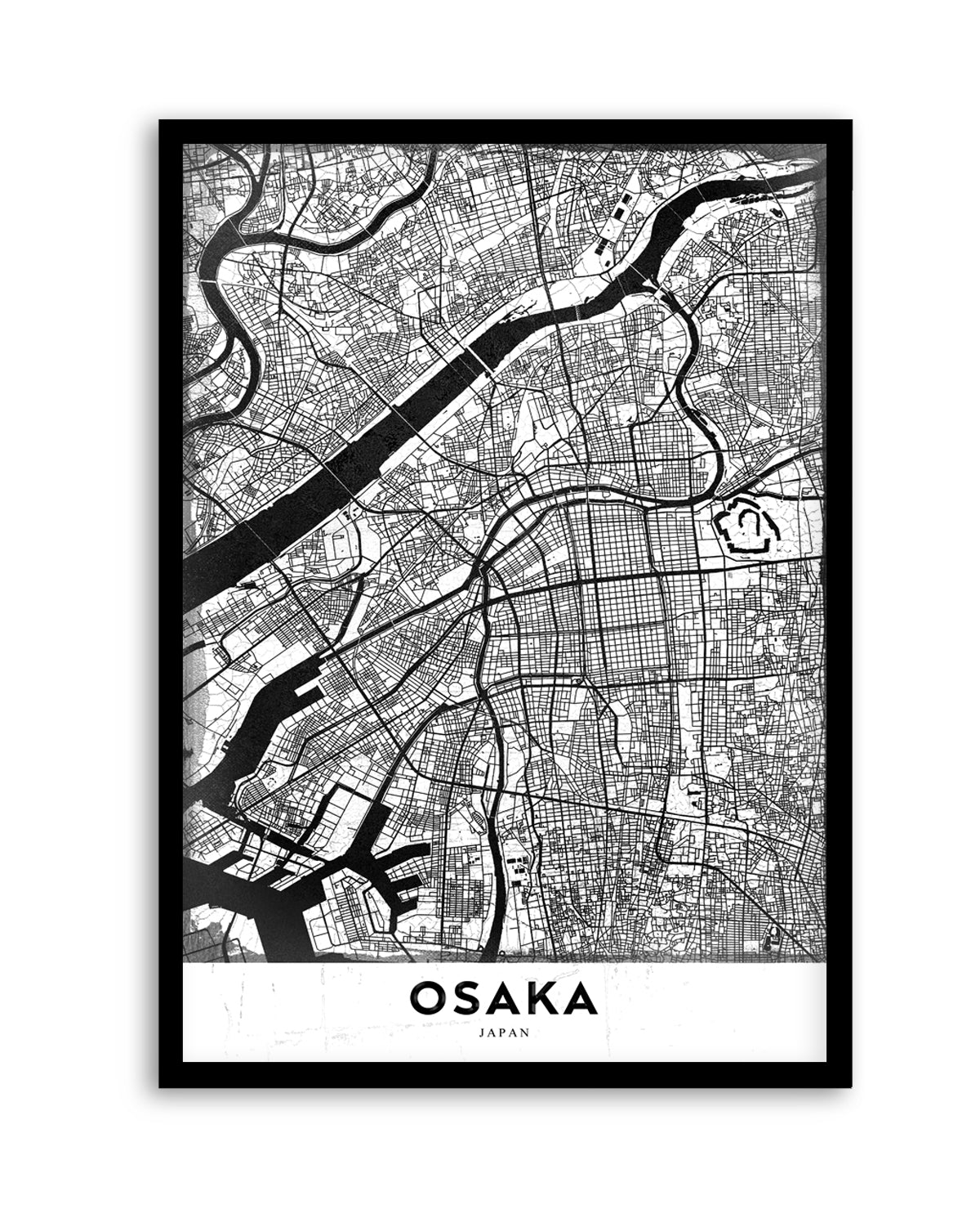 Osaka Japan Map by StudioSix | Art Print