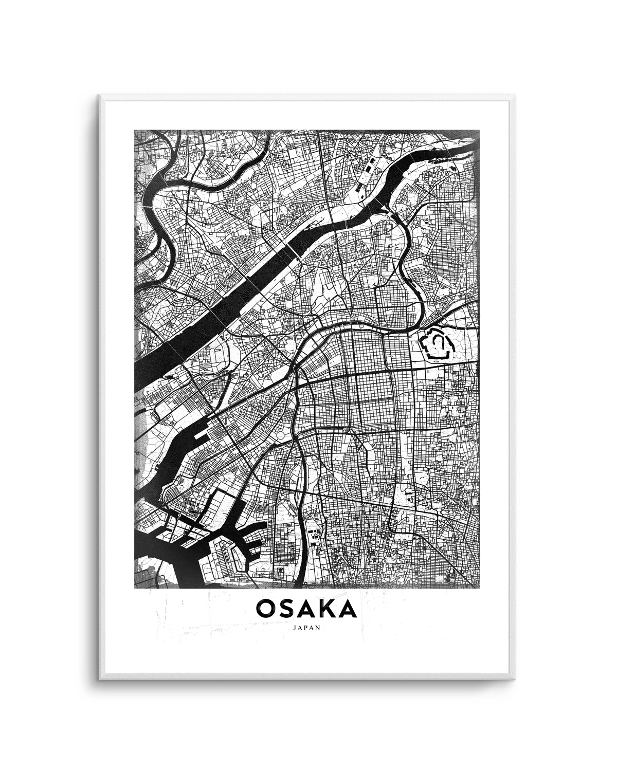 Osaka Japan Map by StudioSix | Art Print