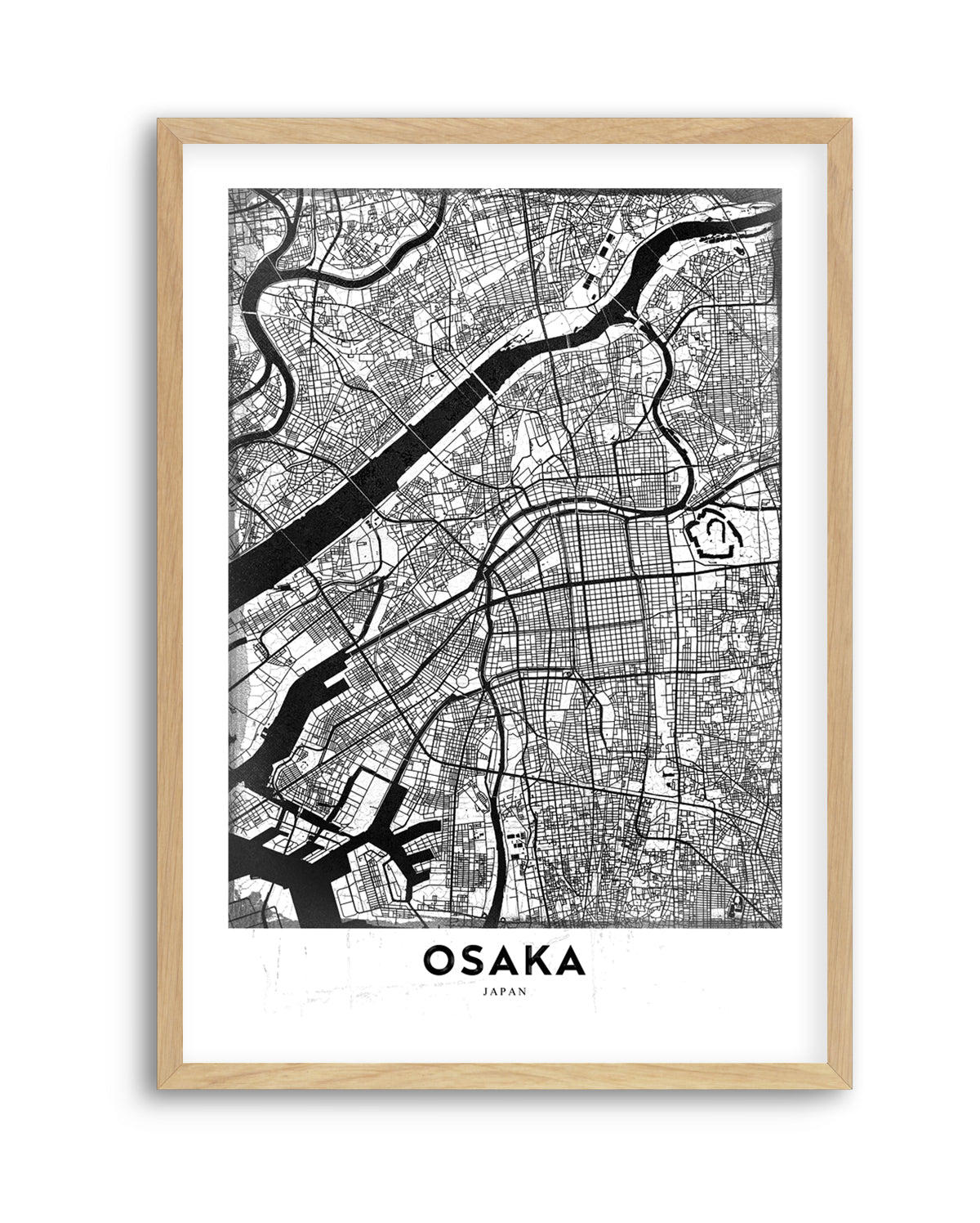 Osaka Japan Map by StudioSix | Art Print