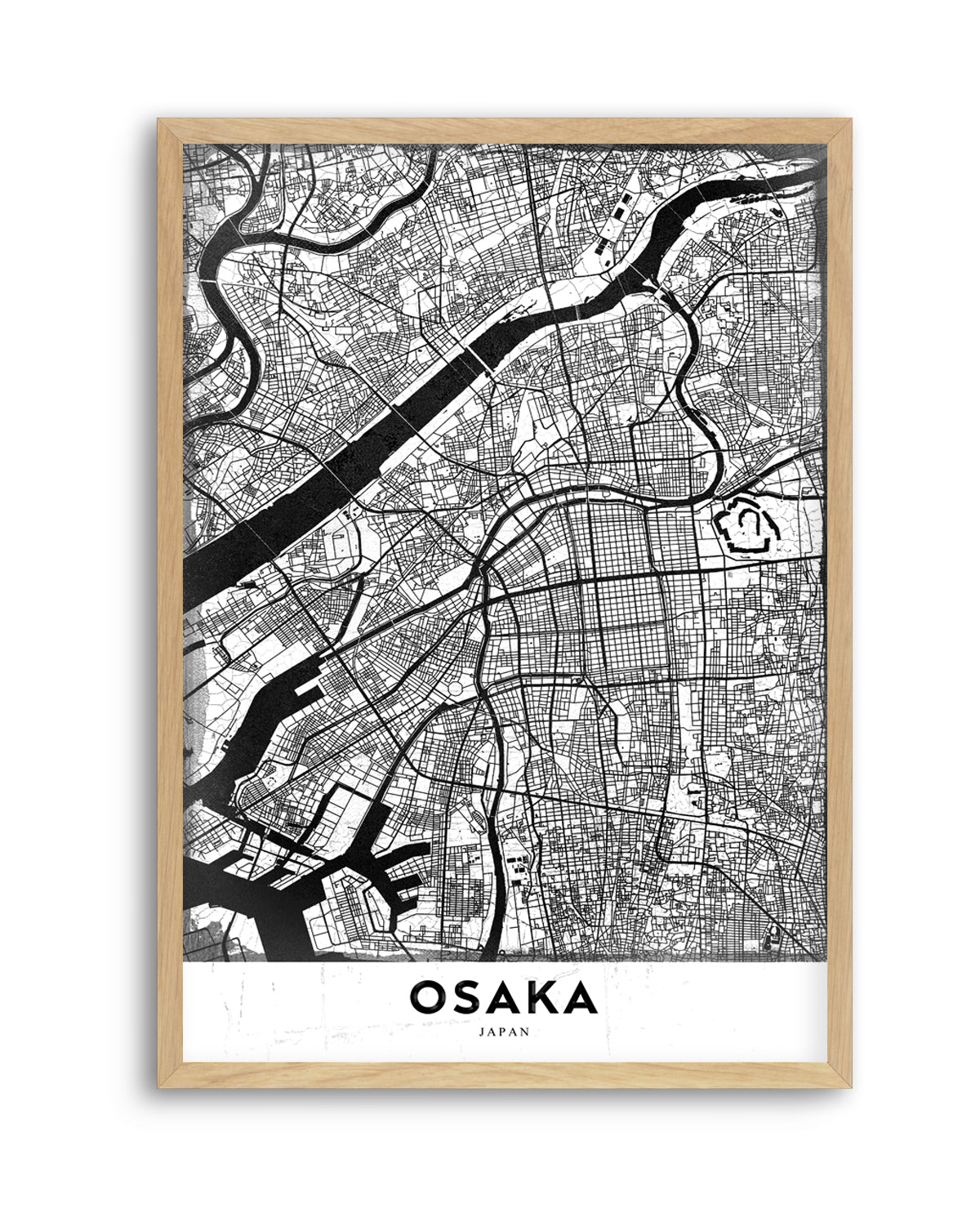 Osaka Japan Map by StudioSix | Art Print