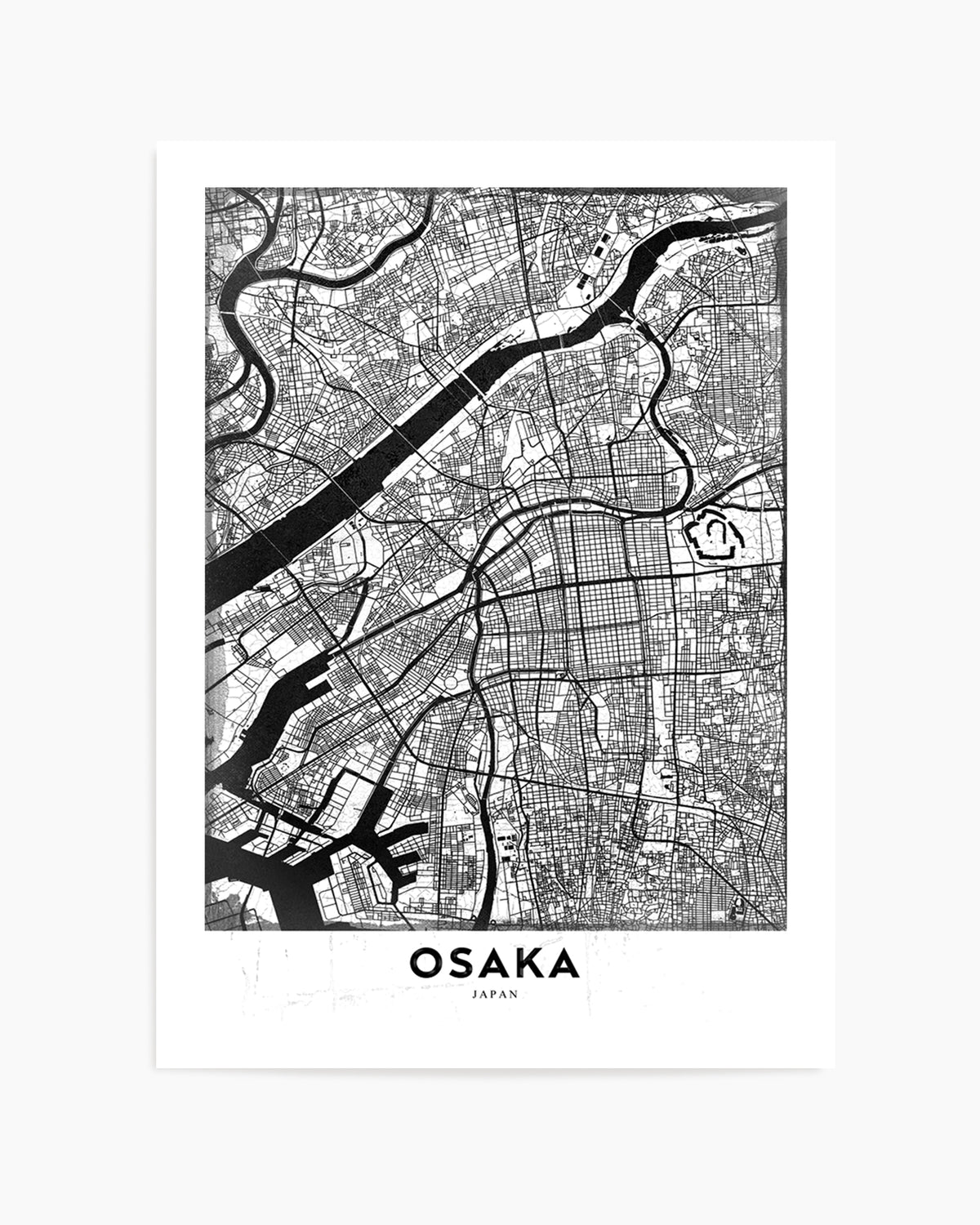 Osaka Japan Map by StudioSix | Art Print
