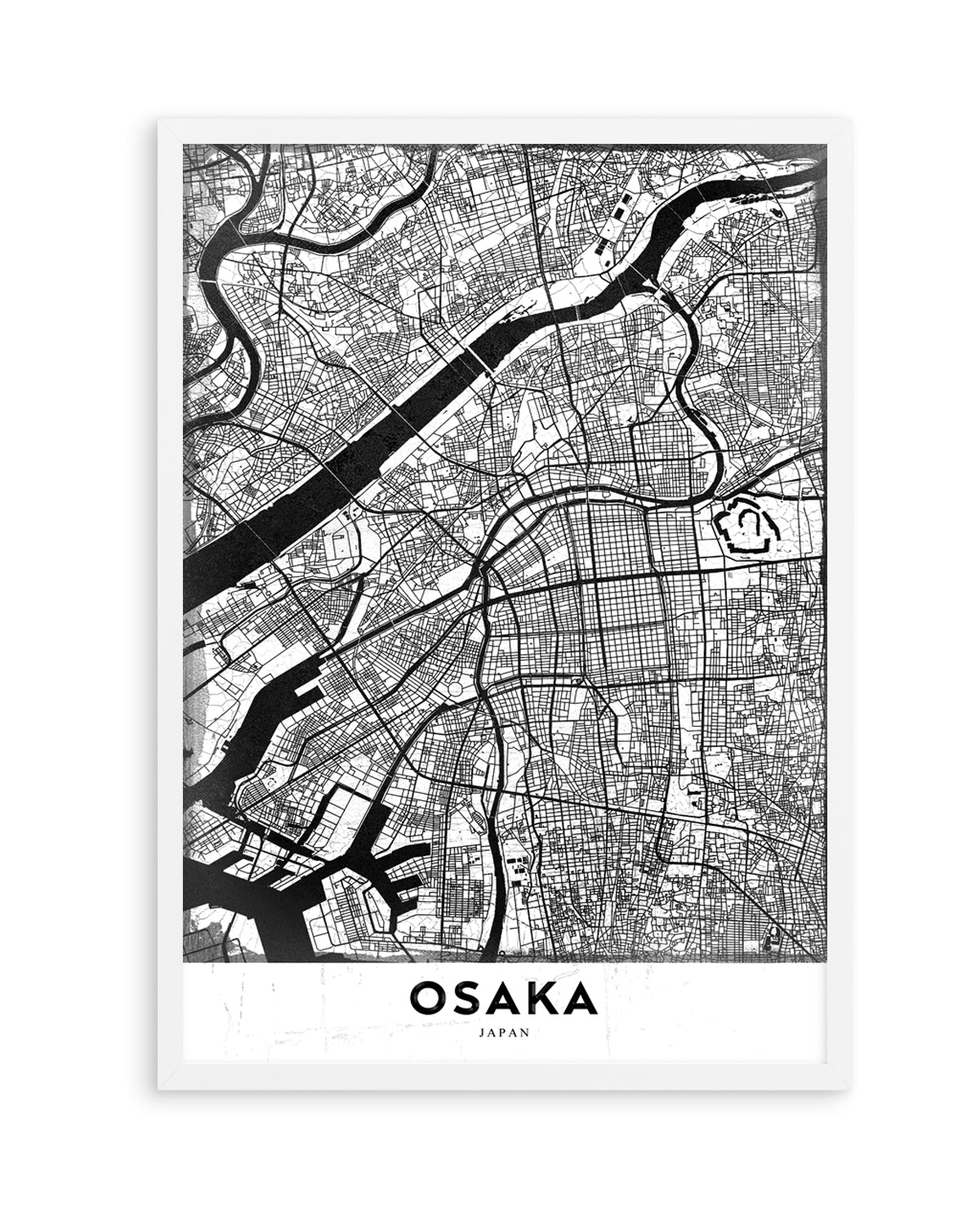 Osaka Japan Map by StudioSix | Art Print