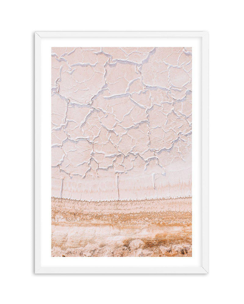 SALE 50x70 Our Blushing Land I | White | Framed Acrylic Art