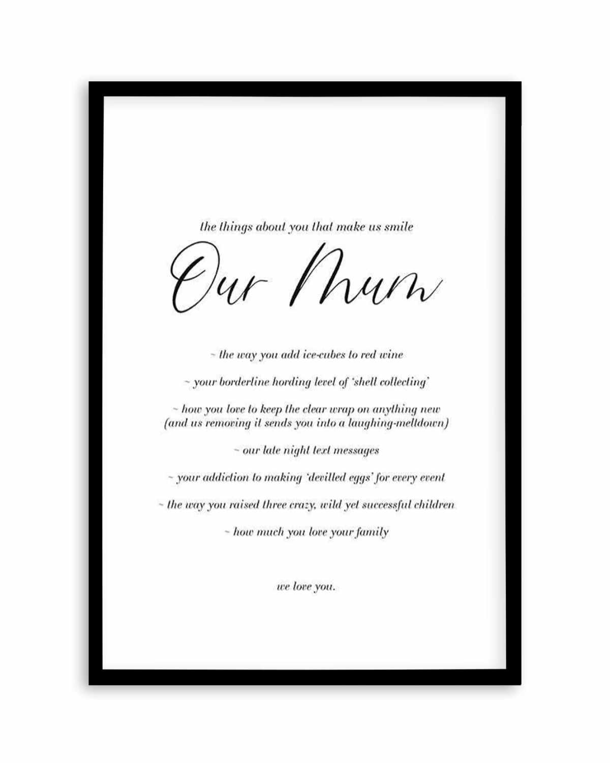 Our Mum | Personalise Me! Art Print