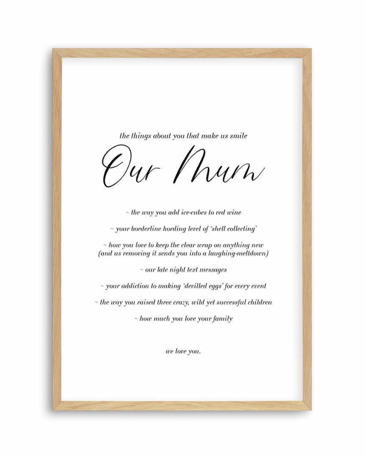 Our Mum | Personalise Me! Art Print