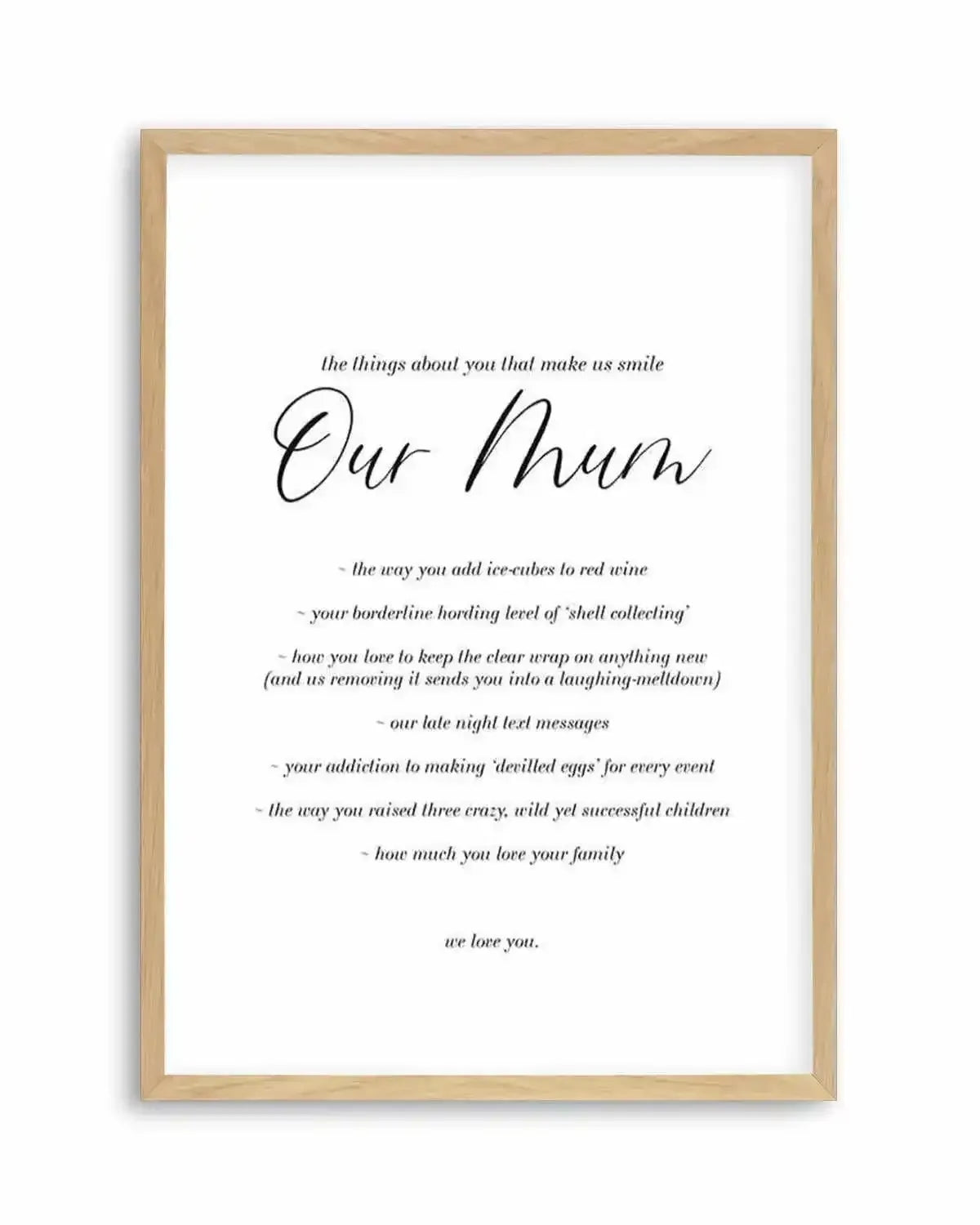 Our Mum | Personalise Me! Art Print from Olive et Oriel where you can shop wallpaper and artworks online