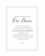Our Mum | Personalise Me! Art Print