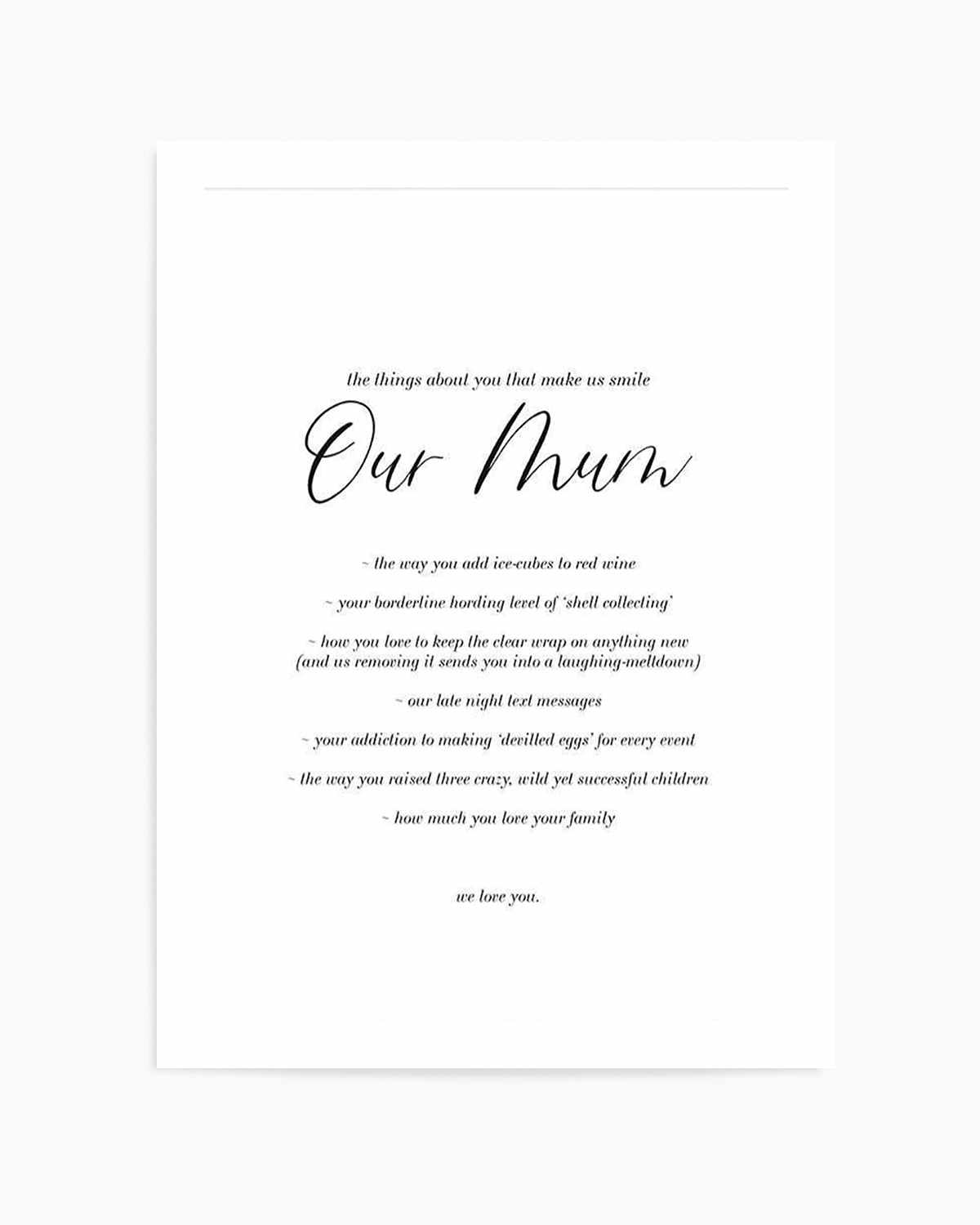 Our Mum | Personalise Me! Art Print