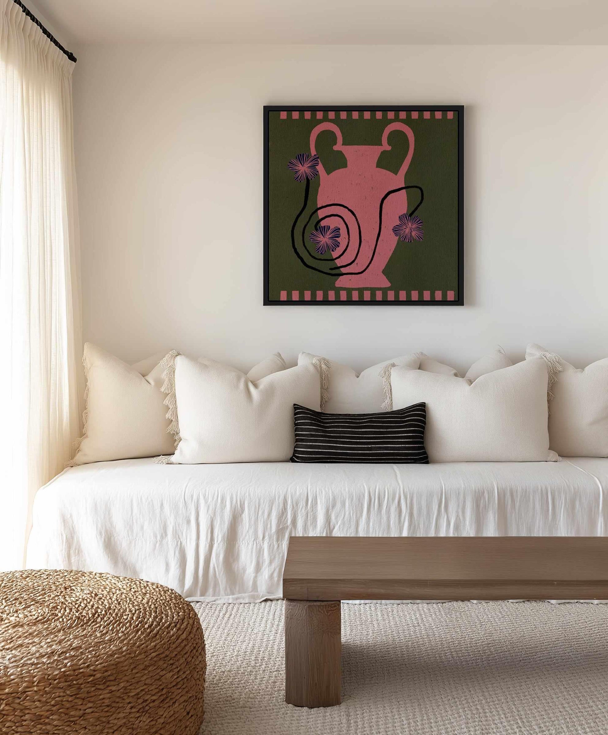 Out of Vase Blooms 1 by Shatha Al Dafai | Framed Canvas Art Print from Olive et Oriel where you can shop wallpaper and artworks online