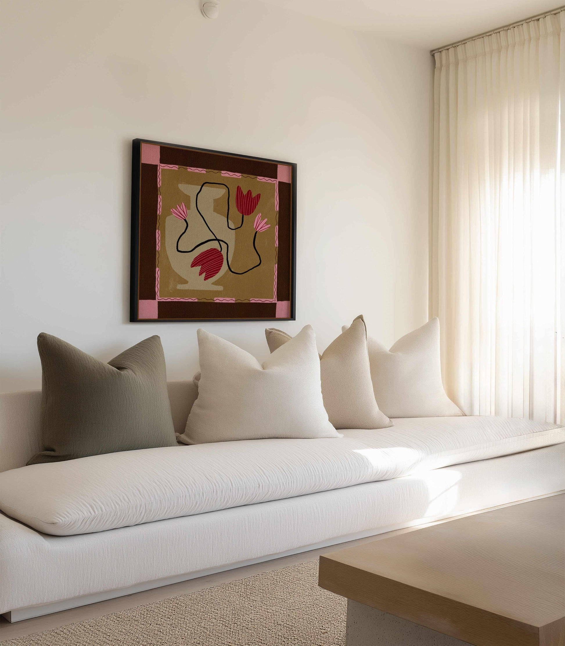 Out of Vase Blooms 4 by Shatha Al Dafai | Framed Canvas Art Print from Olive et Oriel where you can shop wallpaper and artworks online