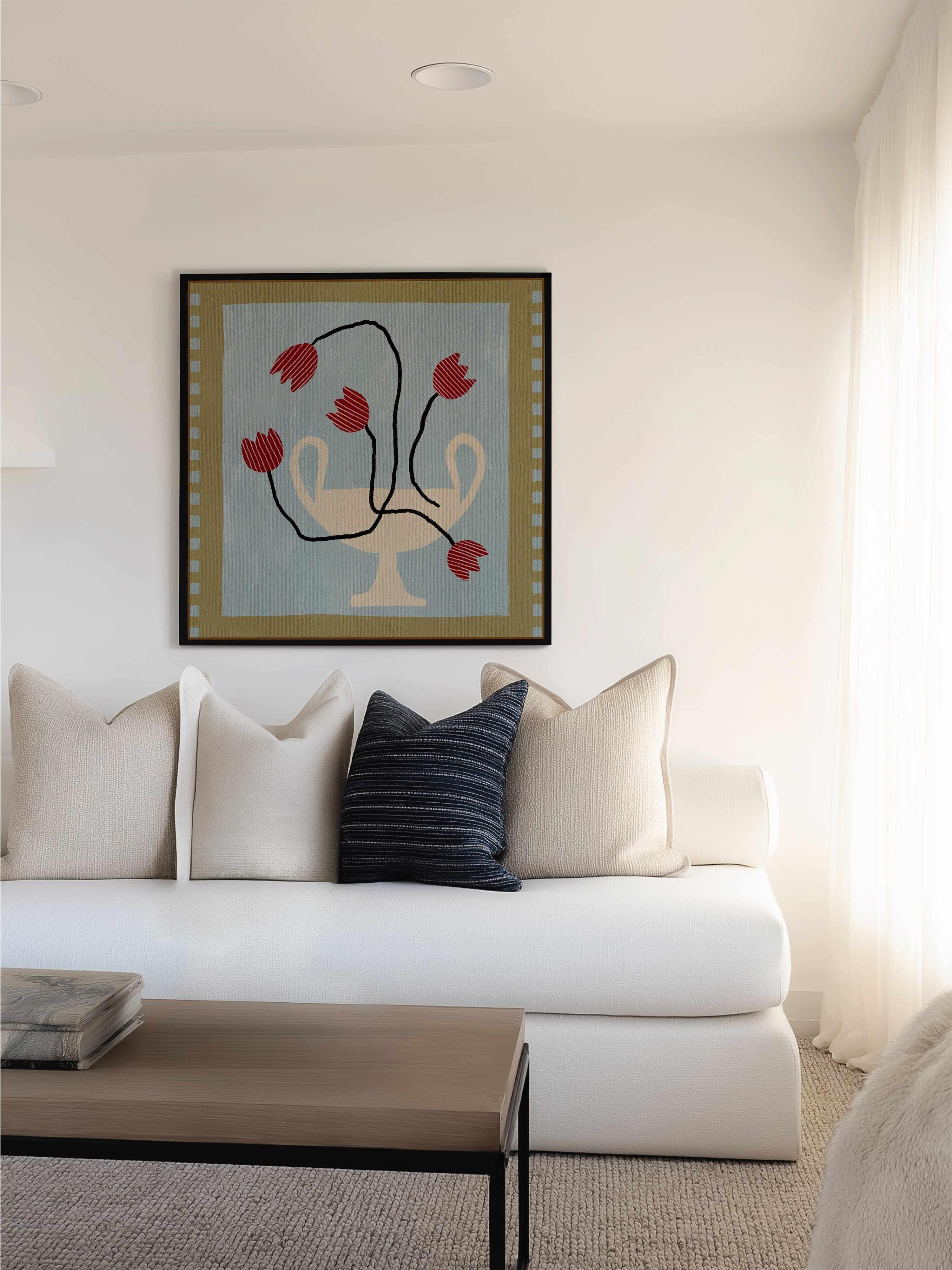 Out of Vase Blooms 6 by Shatha Al Dafai | Framed Canvas Art Print from Olive et Oriel where you can shop wallpaper and artworks online