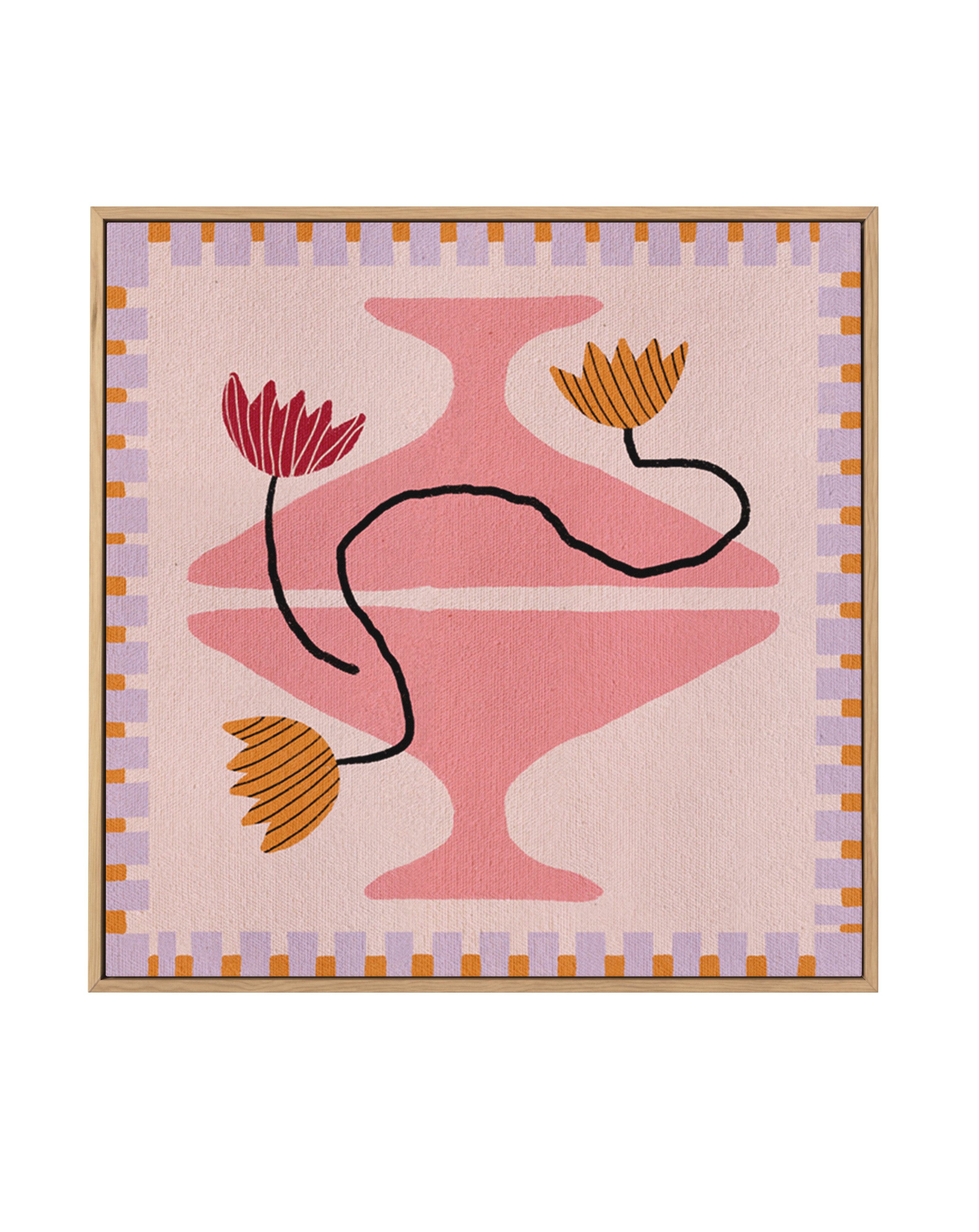 Out of Vase Blooms 8 by Shatha Al Dafai | Framed Canvas Art Print