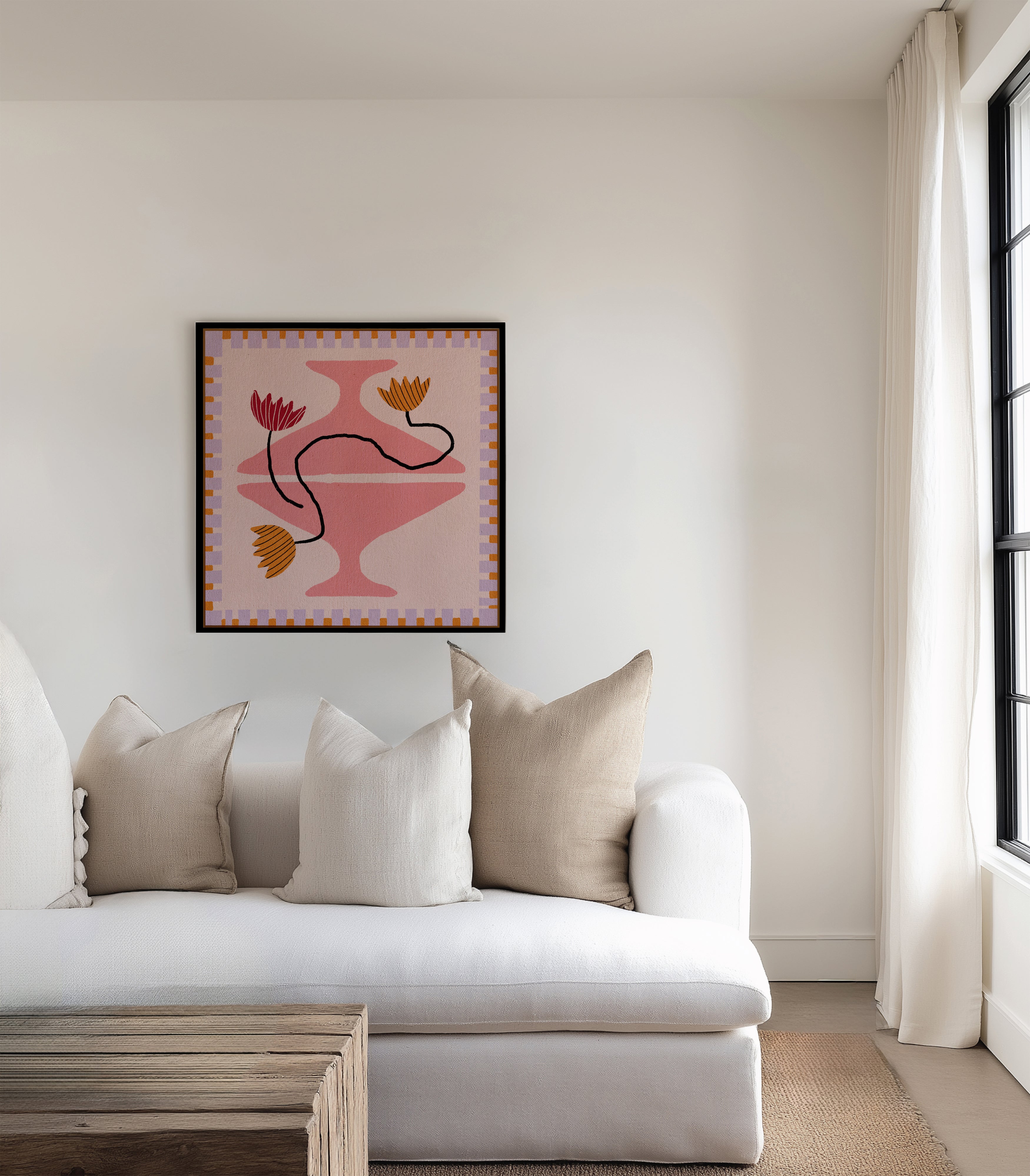 Out of Vase Blooms 8 by Shatha Al Dafai | Framed Canvas Art Print