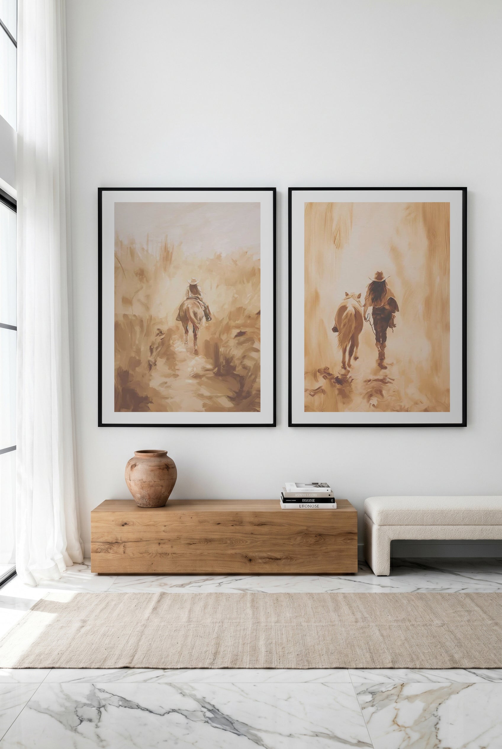 Out West I & II Art Print Set of 2 | Matching Wall Art