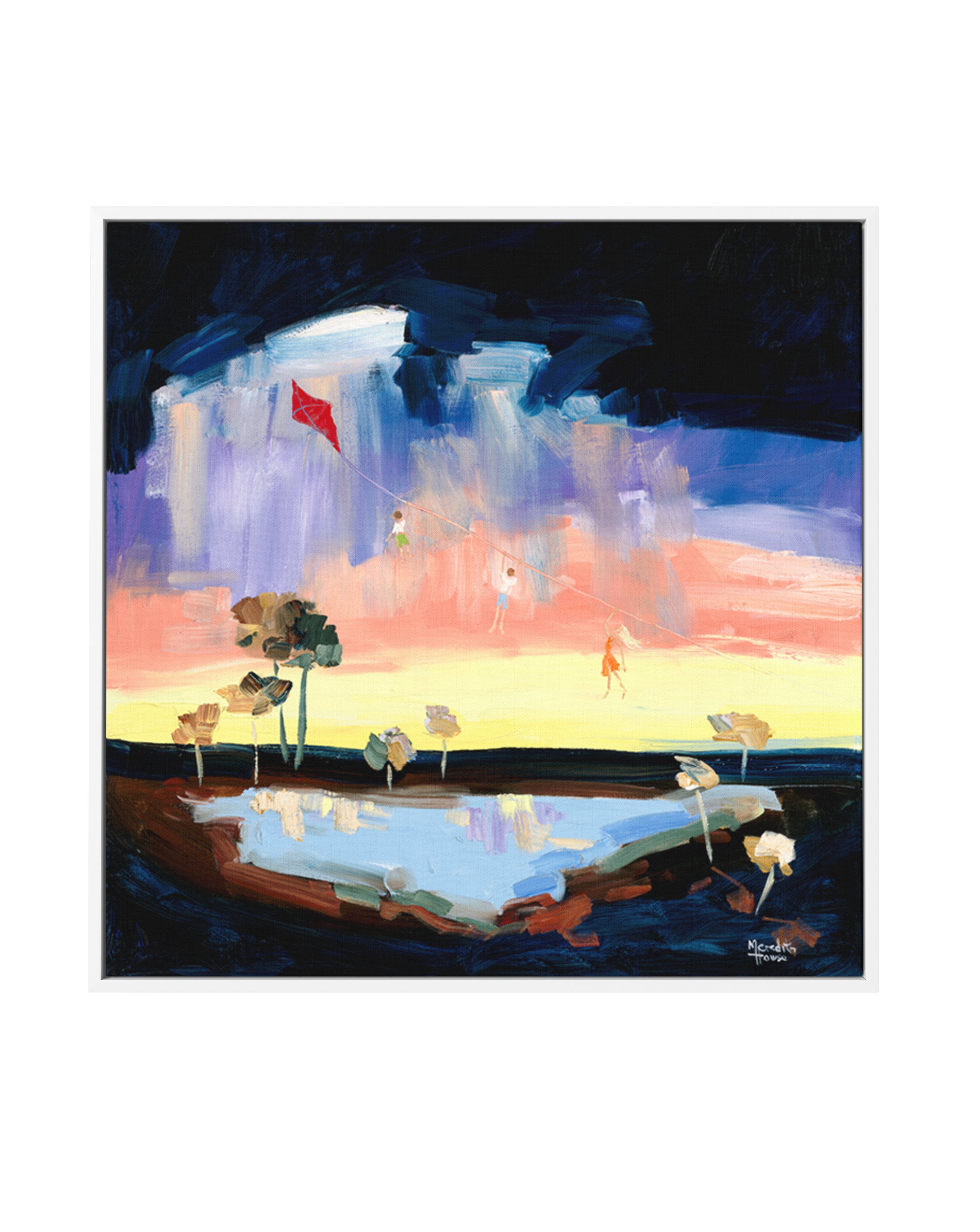 Outback Kite Flying by Meredith Howse | Framed Canvas Art Print
