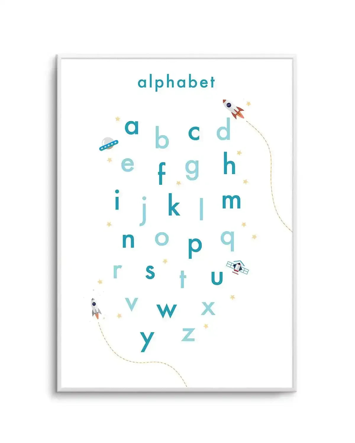 Outer Space | Alphabet Art Print-PRINT-Olive et Oriel-Olive et Oriel-A5 | 5.8" x 8.3" | 14.8 x 21cm-Unframed Art Print-With White Border-Buy-Australian-Art-Prints-Online-with-Olive-et-Oriel-Your-Artwork-Specialists-Austrailia-Decorate-With-Coastal-Photo-Wall-Art-Prints-From-Our-Beach-House-Artwork-Collection-Fine-Poster-and-Framed-Artwork
