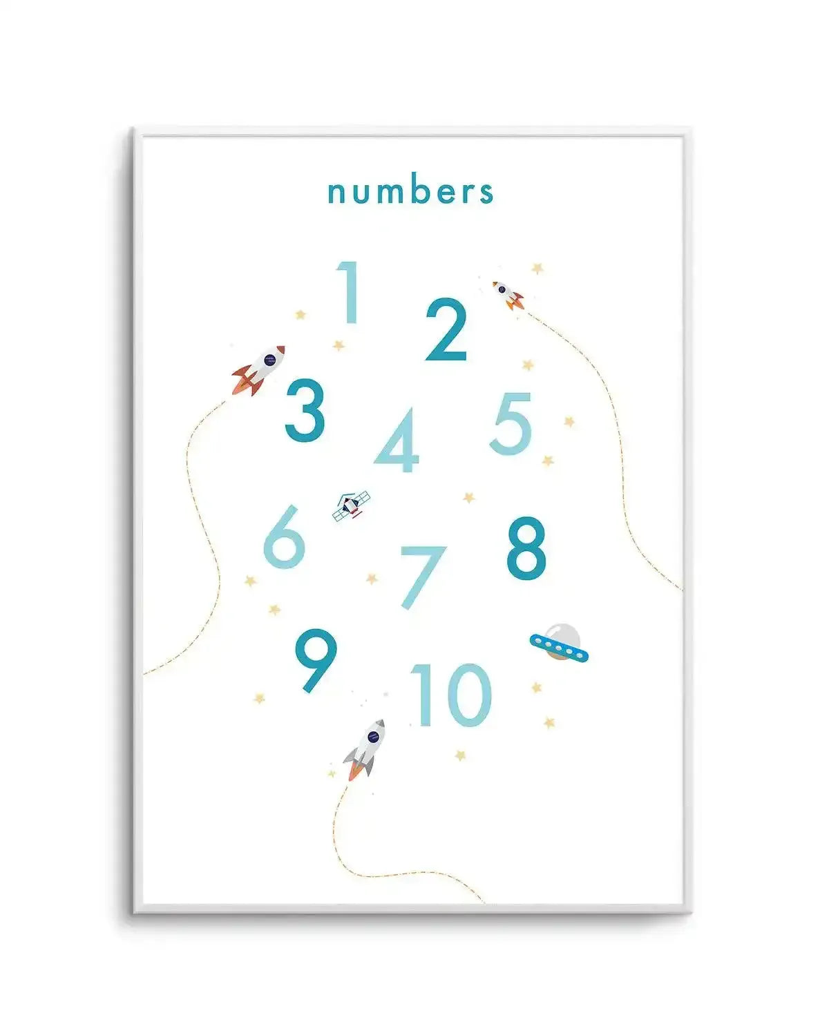 Outer Space | Numbers Art Print-PRINT-Olive et Oriel-Olive et Oriel-A5 | 5.8" x 8.3" | 14.8 x 21cm-Unframed Art Print-With White Border-Buy-Australian-Art-Prints-Online-with-Olive-et-Oriel-Your-Artwork-Specialists-Austrailia-Decorate-With-Coastal-Photo-Wall-Art-Prints-From-Our-Beach-House-Artwork-Collection-Fine-Poster-and-Framed-Artwork