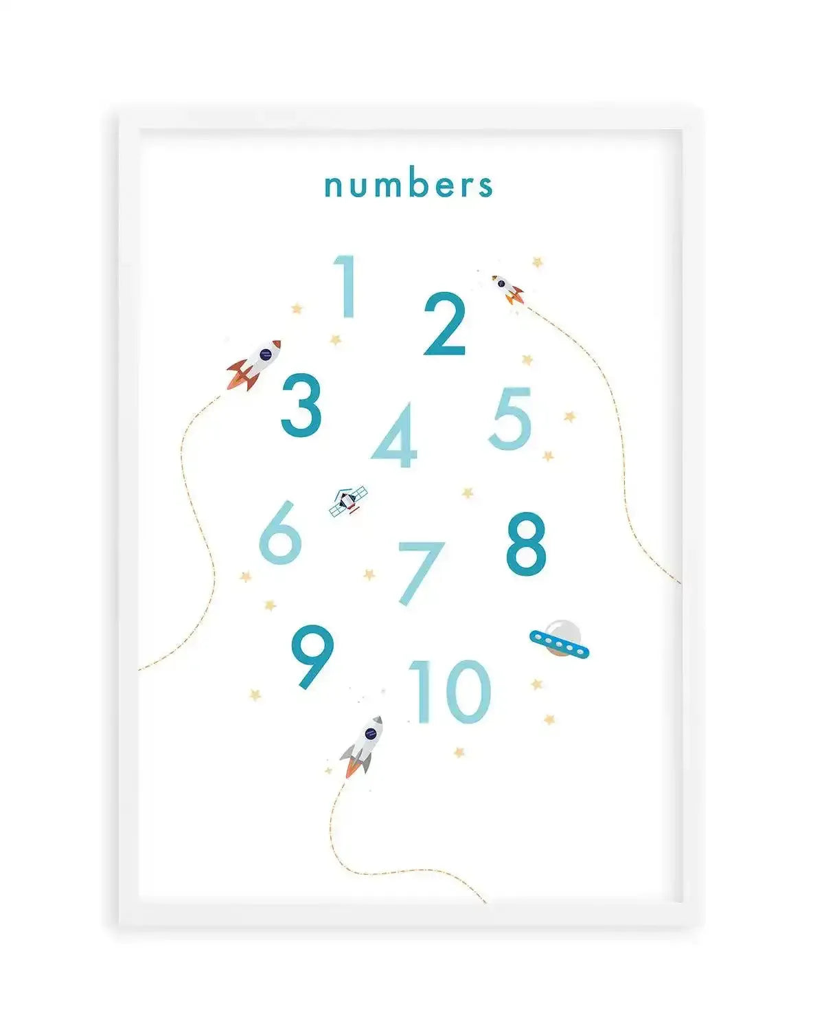 Outer Space | Numbers Art Print-PRINT-Olive et Oriel-Olive et Oriel-A5 | 5.8" x 8.3" | 14.8 x 21cm-White-With White Border-Buy-Australian-Art-Prints-Online-with-Olive-et-Oriel-Your-Artwork-Specialists-Austrailia-Decorate-With-Coastal-Photo-Wall-Art-Prints-From-Our-Beach-House-Artwork-Collection-Fine-Poster-and-Framed-Artwork
