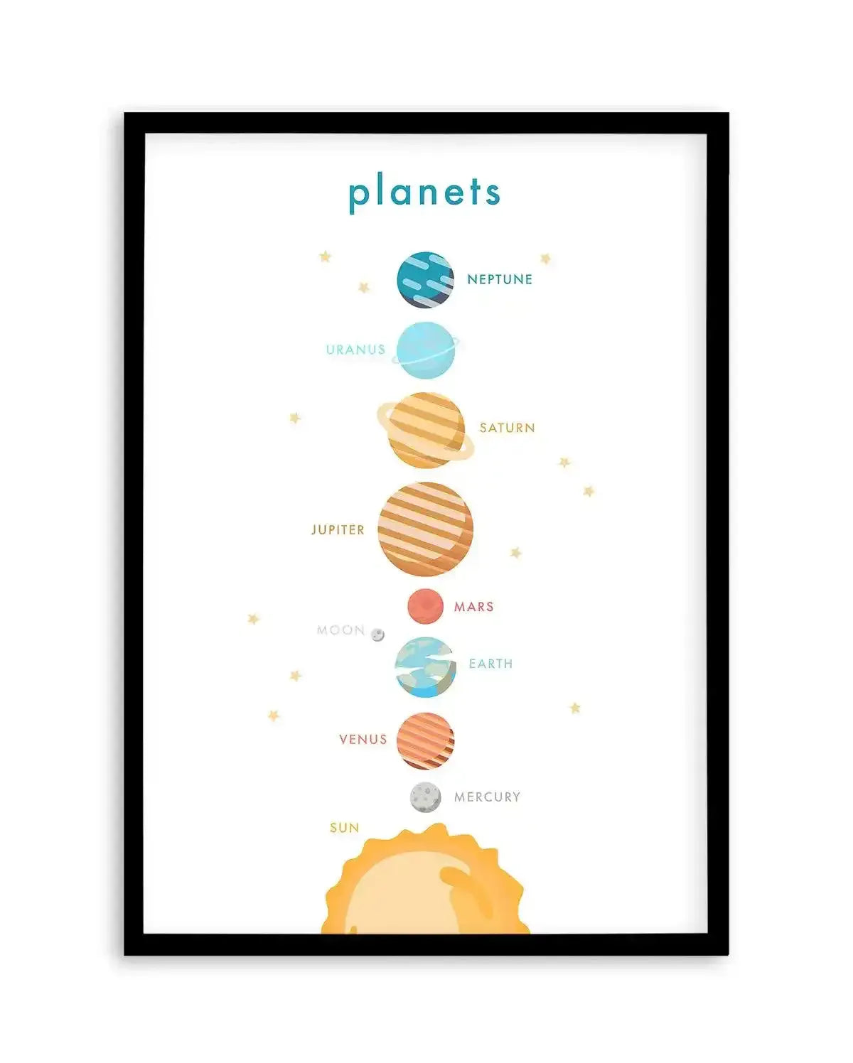 Outer Space | Planets Art Print-PRINT-Olive et Oriel-Olive et Oriel-A5 | 5.8" x 8.3" | 14.8 x 21cm-Black-With White Border-Buy-Australian-Art-Prints-Online-with-Olive-et-Oriel-Your-Artwork-Specialists-Austrailia-Decorate-With-Coastal-Photo-Wall-Art-Prints-From-Our-Beach-House-Artwork-Collection-Fine-Poster-and-Framed-Artwork