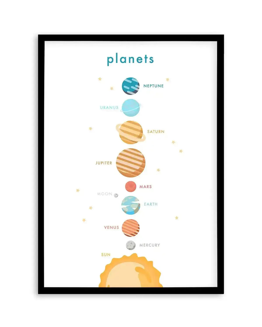 Outer Space | Planets Art Print-PRINT-Olive et Oriel-Olive et Oriel-A5 | 5.8" x 8.3" | 14.8 x 21cm-Black-With White Border-Buy-Australian-Art-Prints-Online-with-Olive-et-Oriel-Your-Artwork-Specialists-Austrailia-Decorate-With-Coastal-Photo-Wall-Art-Prints-From-Our-Beach-House-Artwork-Collection-Fine-Poster-and-Framed-Artwork