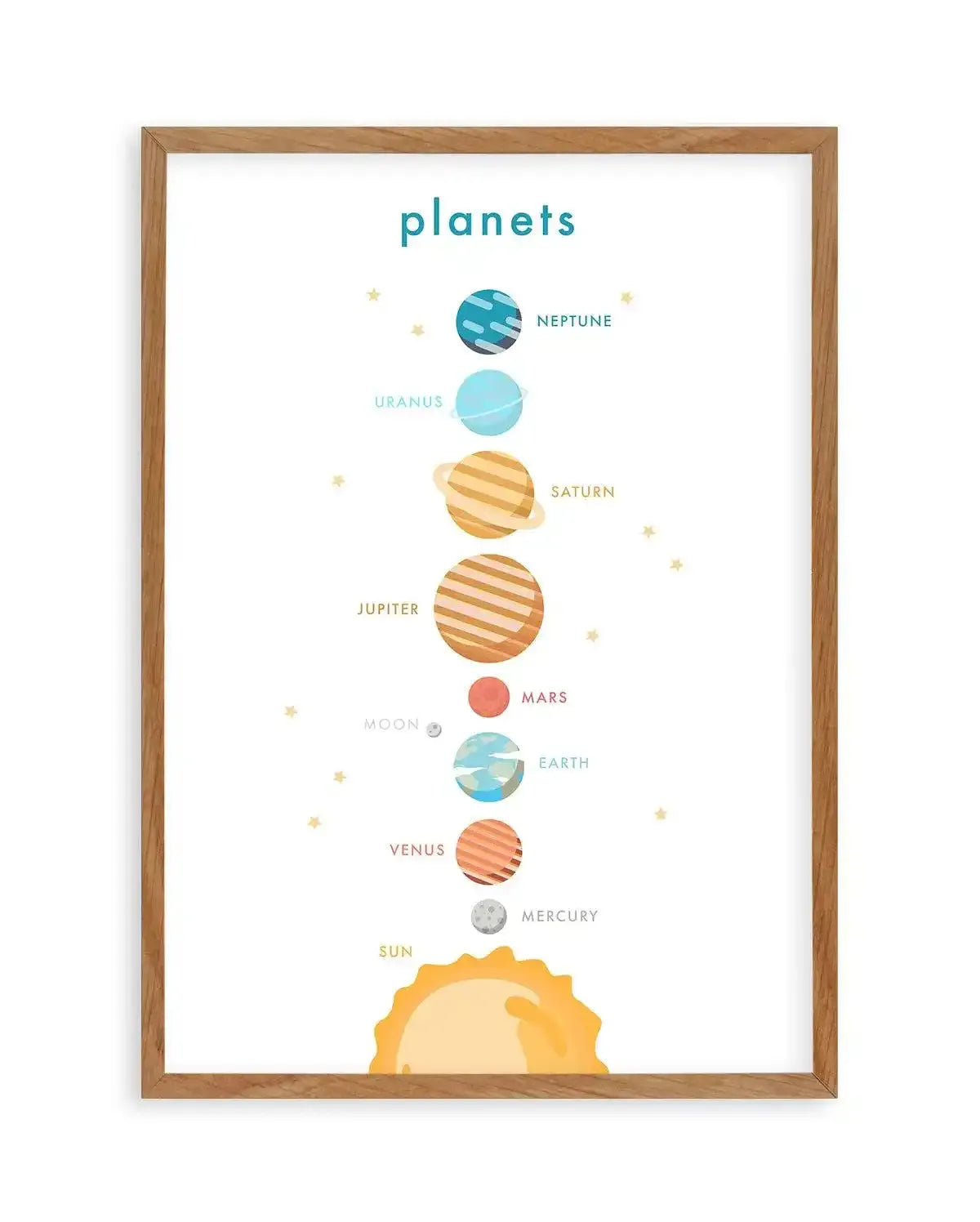 Outer Space | Planets Art Print-PRINT-Olive et Oriel-Olive et Oriel-50x70 cm | 19.6" x 27.5"-Walnut-With White Border-Buy-Australian-Art-Prints-Online-with-Olive-et-Oriel-Your-Artwork-Specialists-Austrailia-Decorate-With-Coastal-Photo-Wall-Art-Prints-From-Our-Beach-House-Artwork-Collection-Fine-Poster-and-Framed-Artwork
