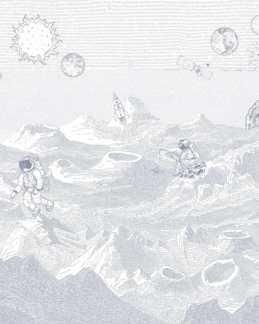 Outer Space Vintage Wallpaper Mural from Olive et Oriel where you can shop wallpaper and artworks online