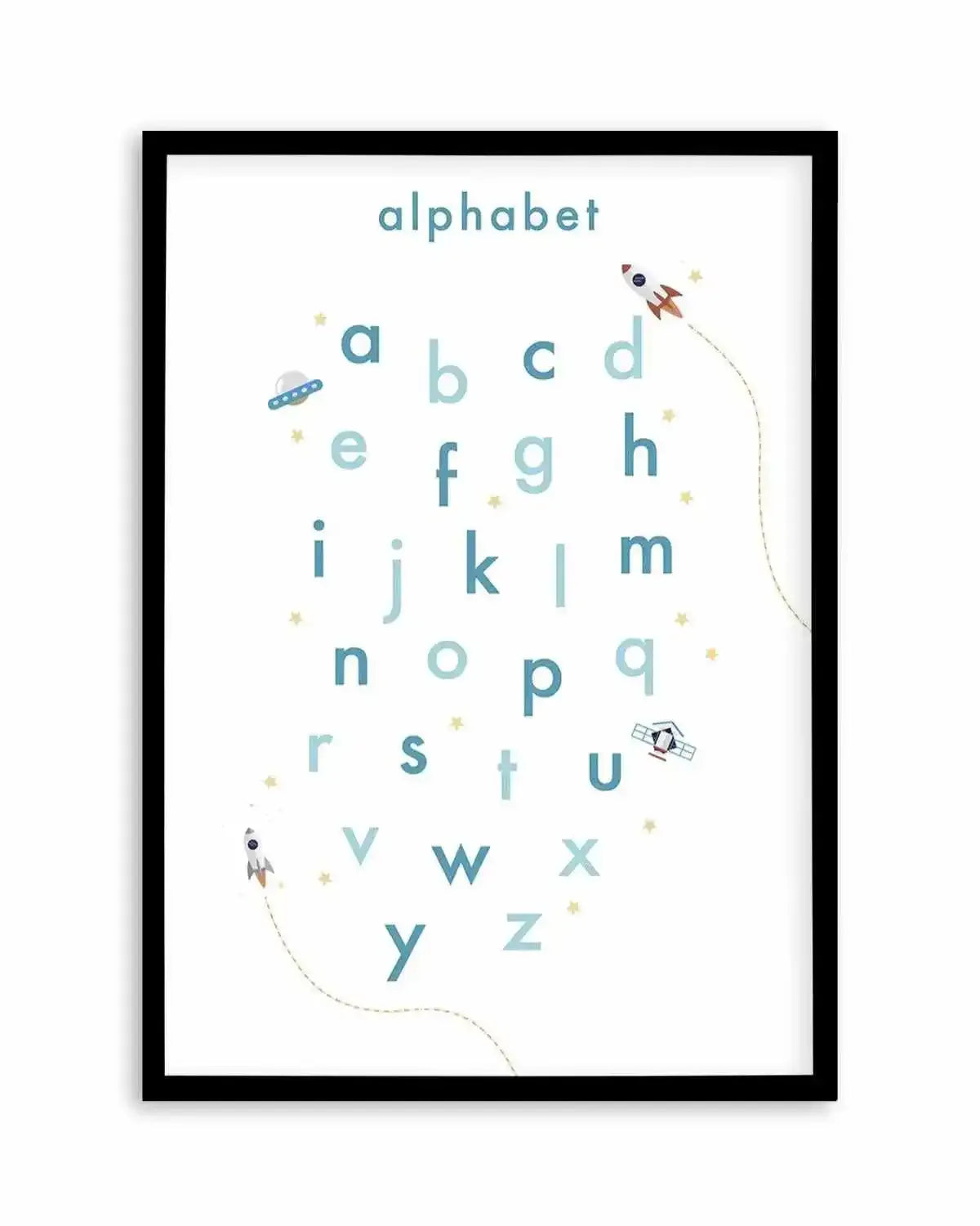 Outer Space | Alphabet Art Print from Olive et Oriel where you can shop wallpaper and artworks online