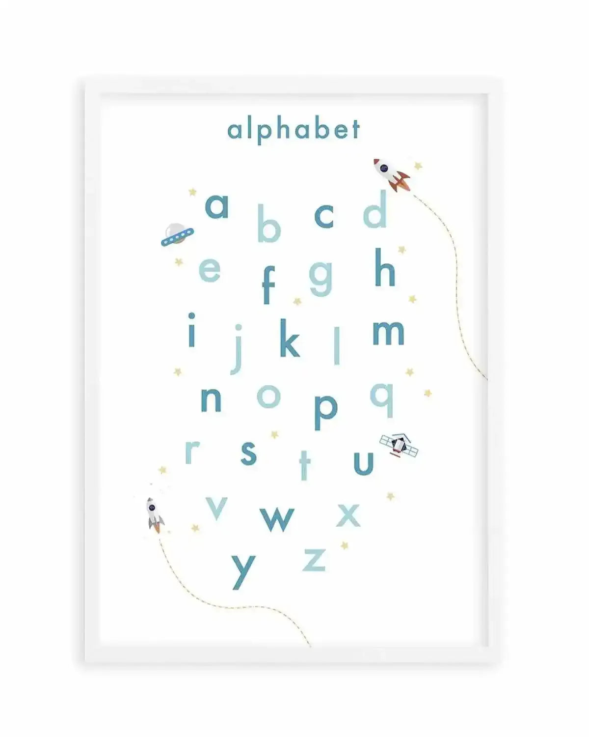 Outer Space | Alphabet Art Print from Olive et Oriel where you can shop wallpaper and artworks online