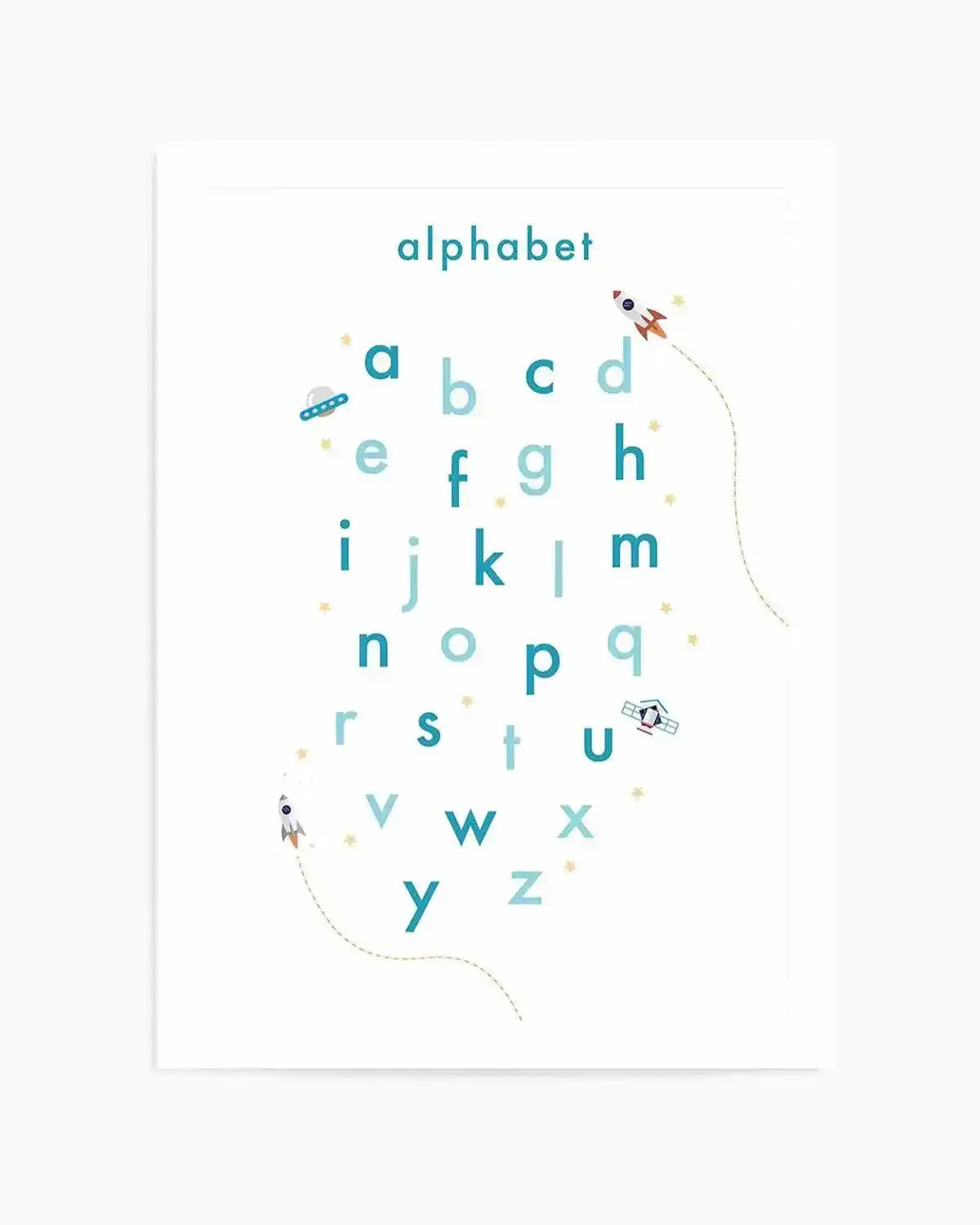 Outer Space | Alphabet Art Print from Olive et Oriel where you can shop wallpaper and artworks online
