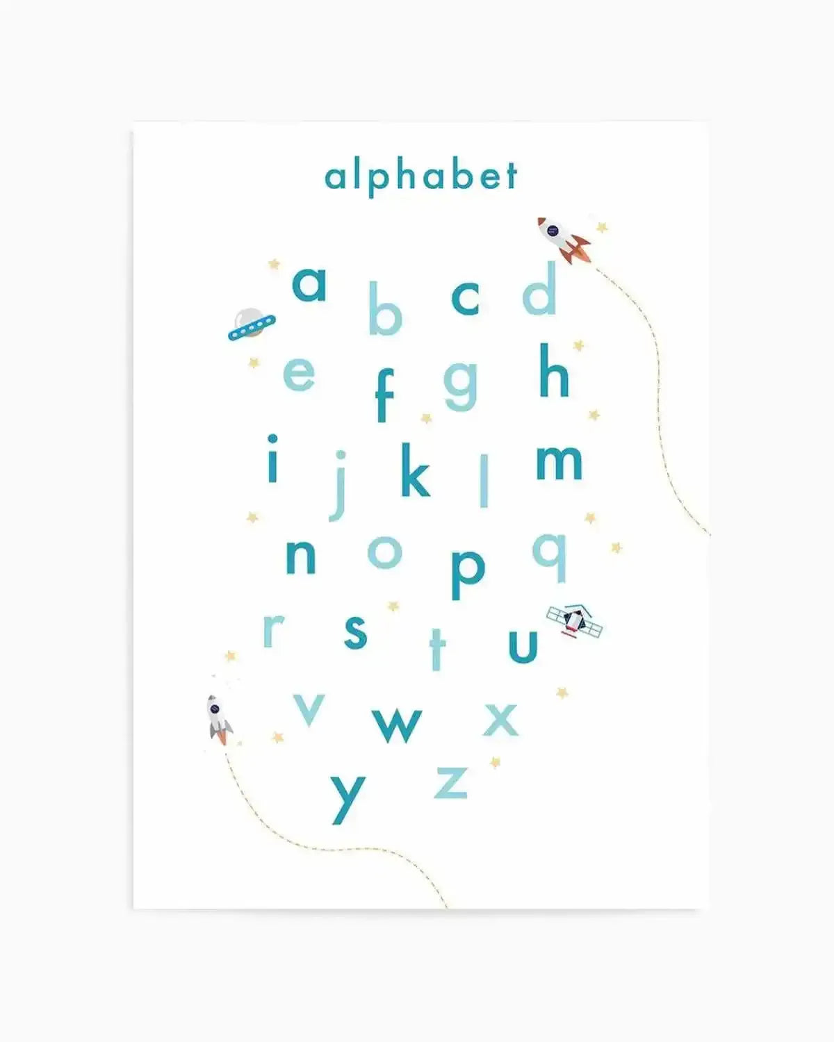 Outer Space | Alphabet Art Print from Olive et Oriel where you can shop wallpaper and artworks online