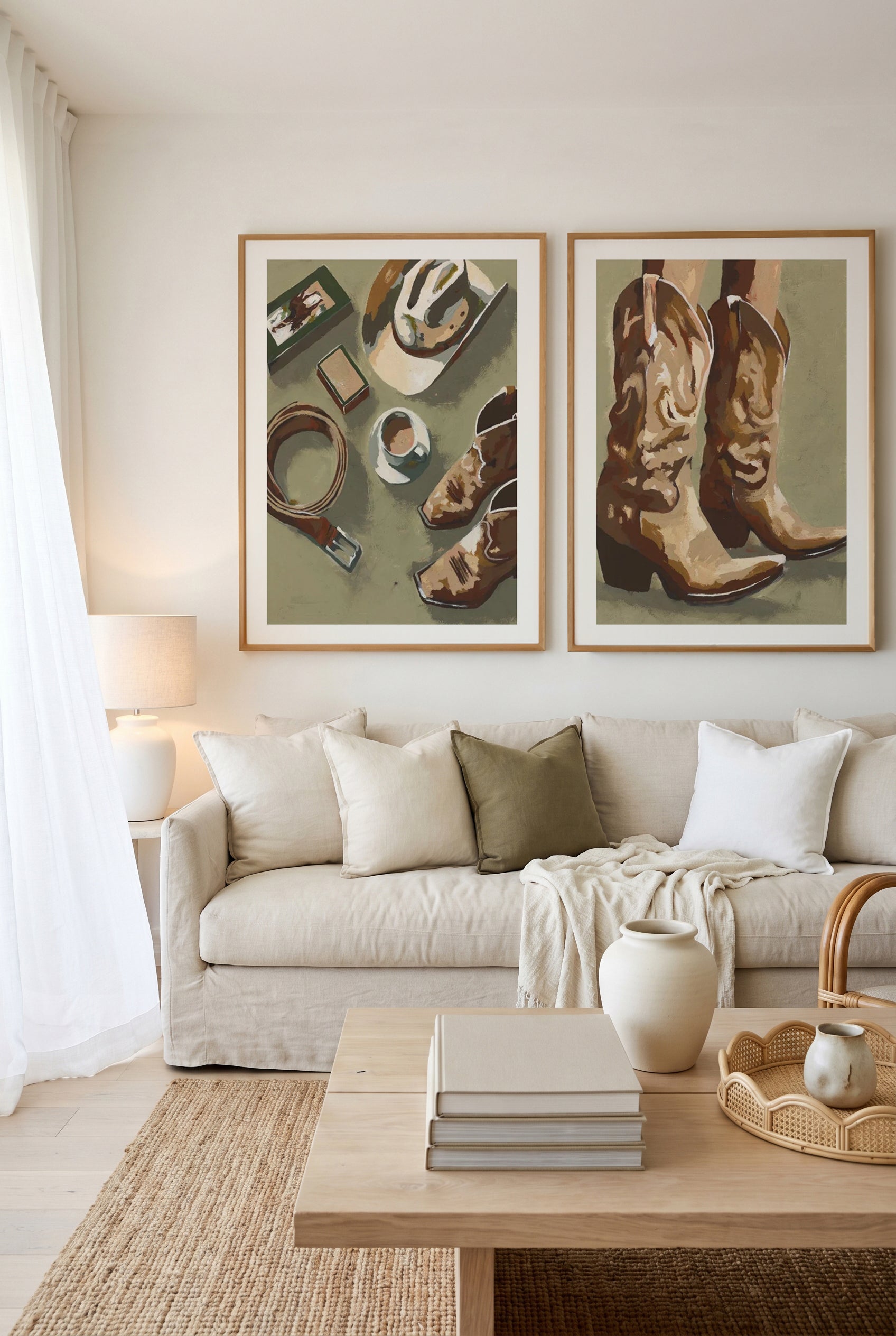 Outlaw I & II Art Print Set of 2 | Matching Wall Art