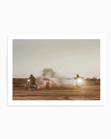 Outlawed at Sundown By Tim Harris Art Print brown vintage art print