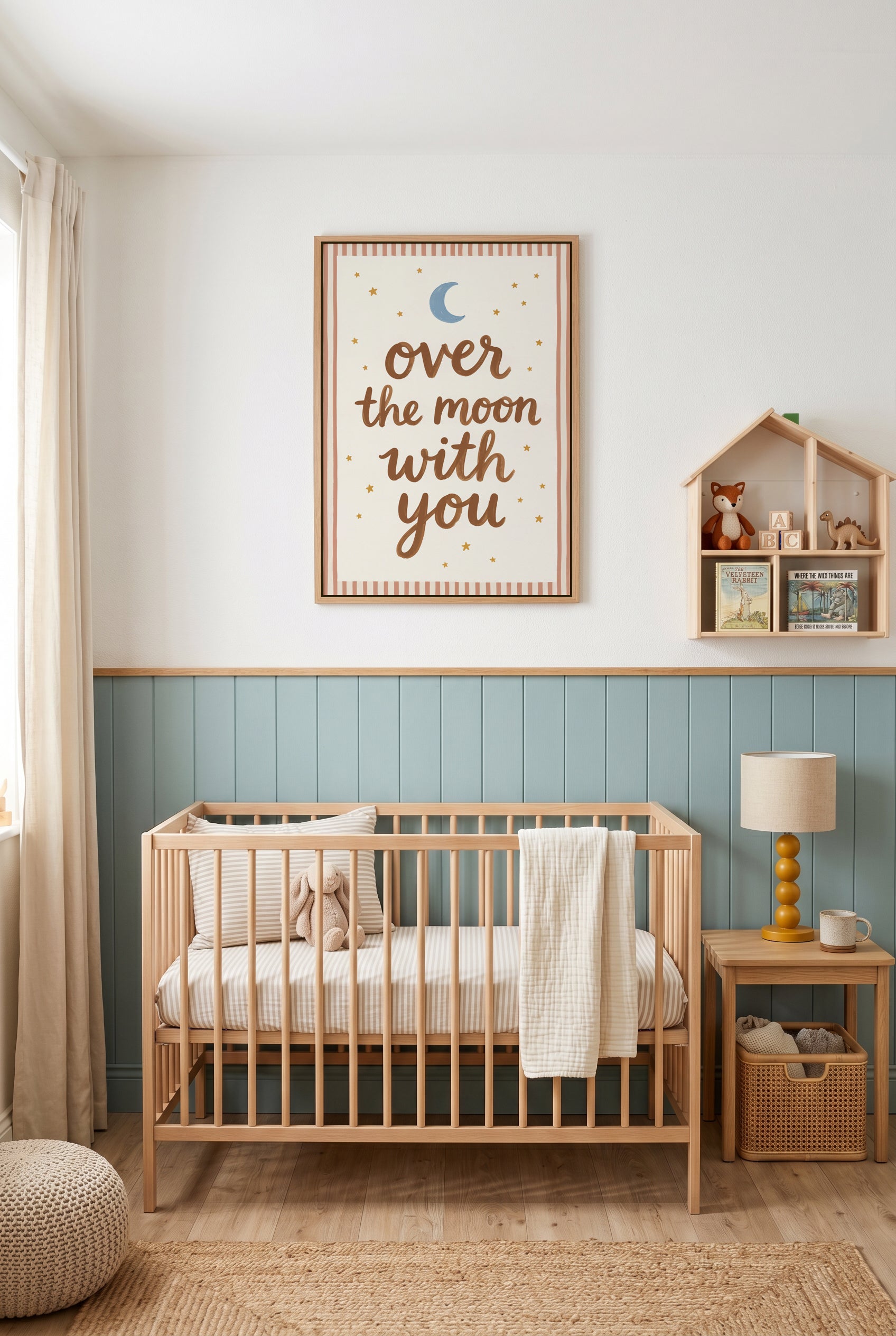 Over The Moon With You | Framed Canvas Art Print