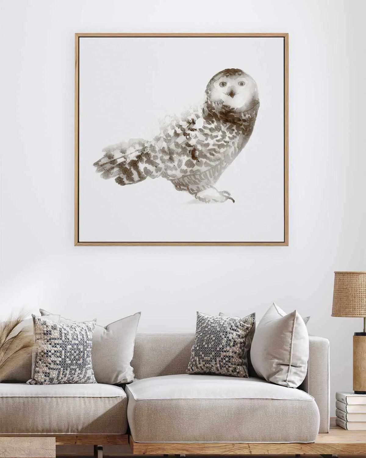 Owl | Framed Canvas Art Print from Olive et Oriel where you can shop wallpaper and artworks online