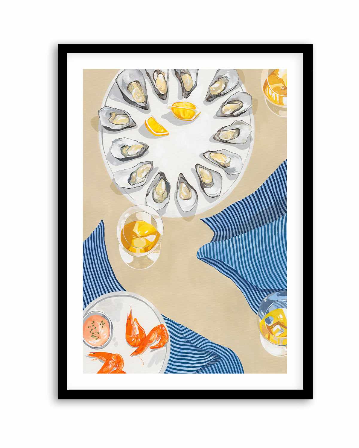 Oysters and Prawns by Cat Gerke | Art Print