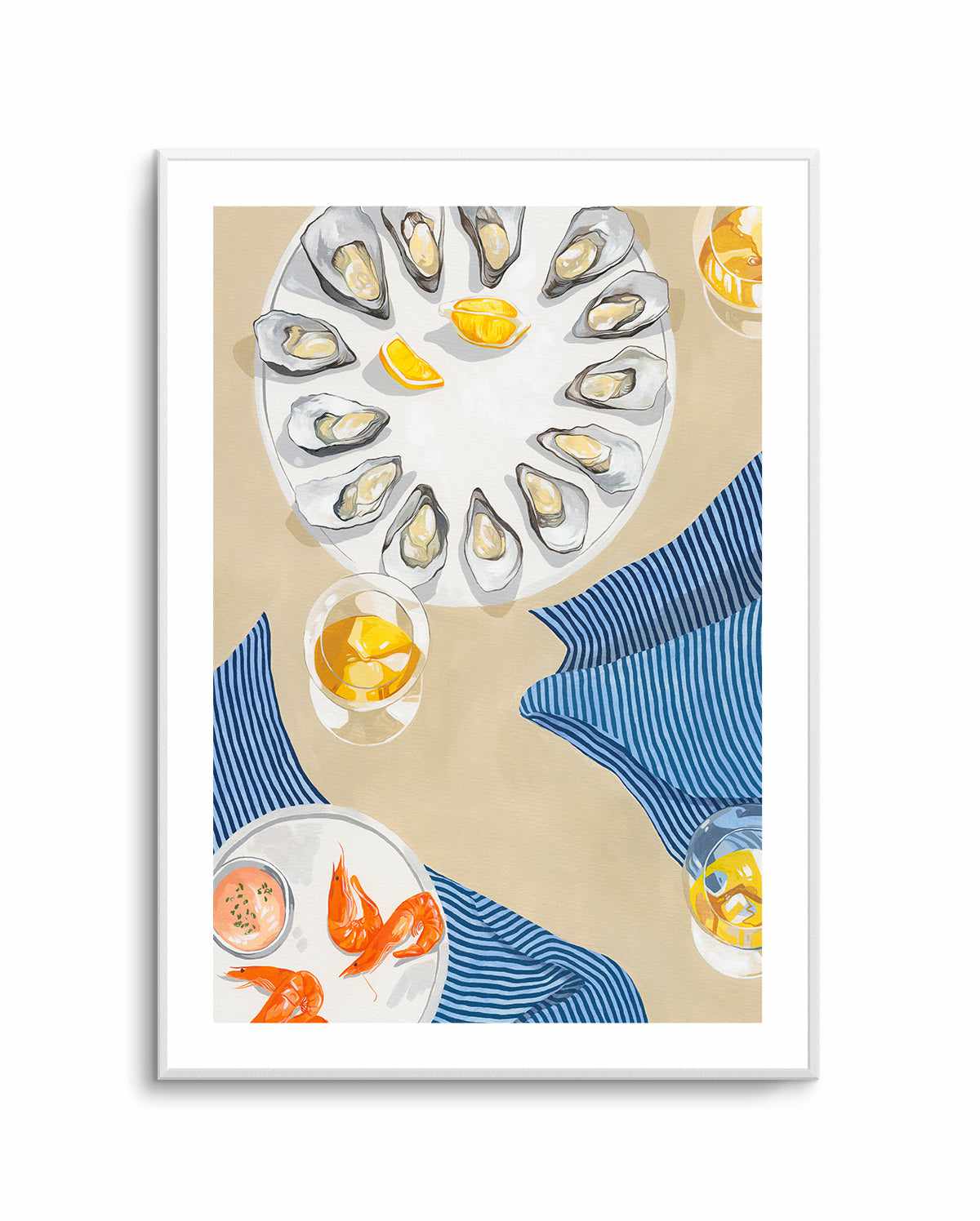 Oysters and Prawns by Cat Gerke | Art Print