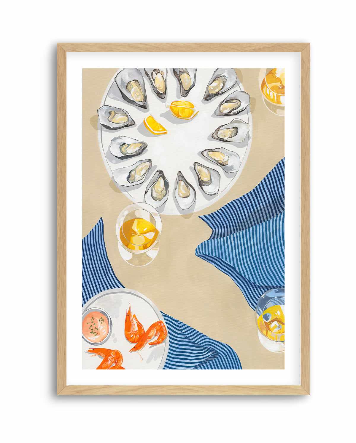 Oysters and Prawns by Cat Gerke | Art Print