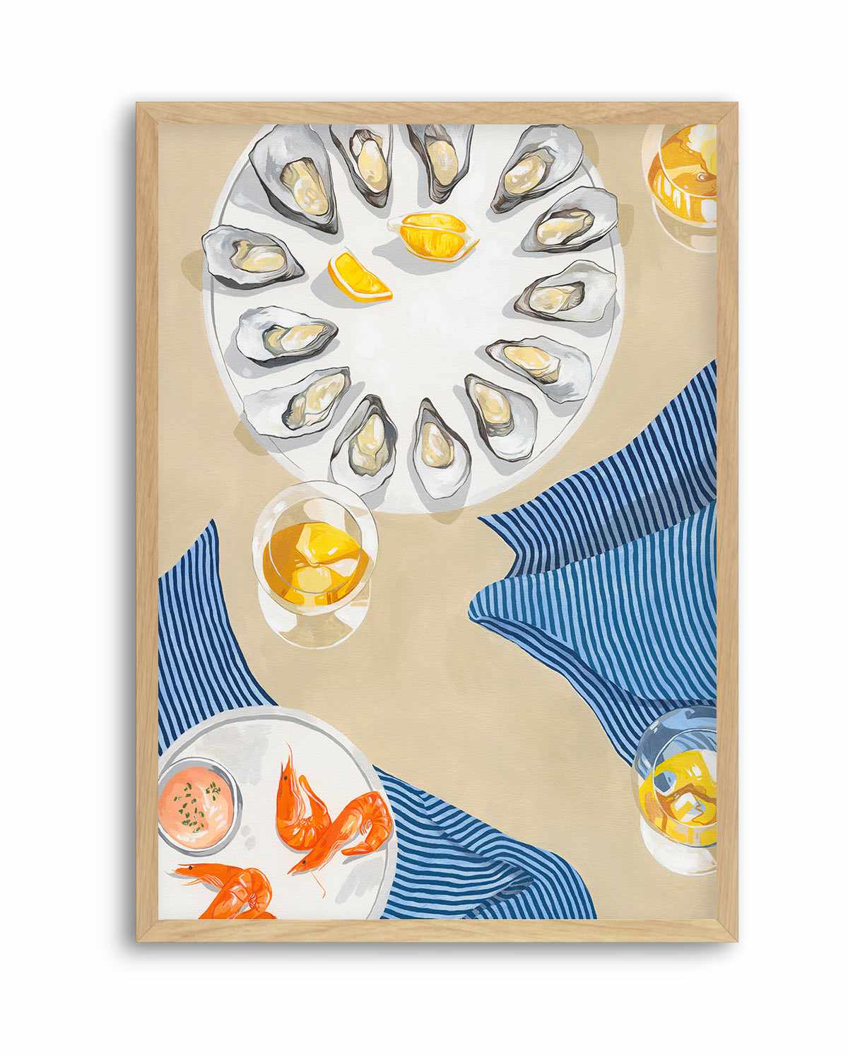 Oysters and Prawns by Cat Gerke | Art Print