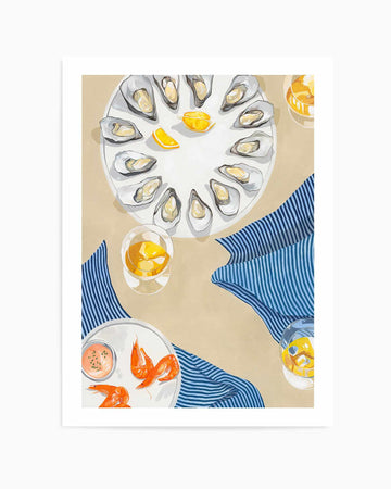Oysters and Prawns by Cat Gerke | Art Print from Olive et Oriel where you can shop wallpaper and artworks online