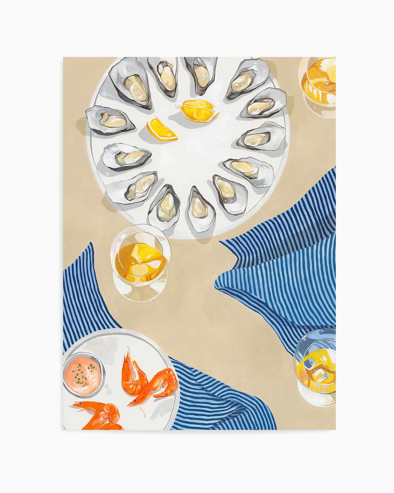 Oysters and Prawns by Cat Gerke | Art Print