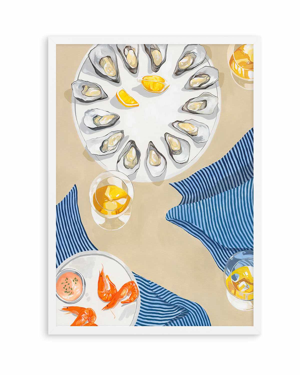 Oysters and Prawns by Cat Gerke | Art Print