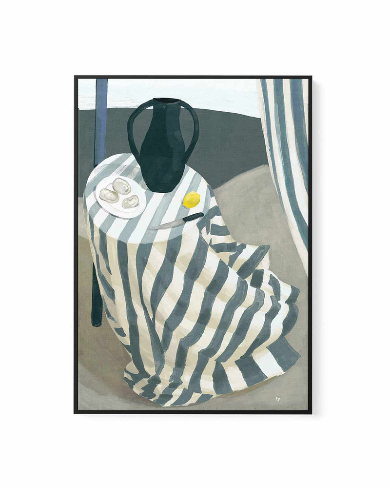 Oysters at the Beach by Marco Marella | Framed Canvas Art Print