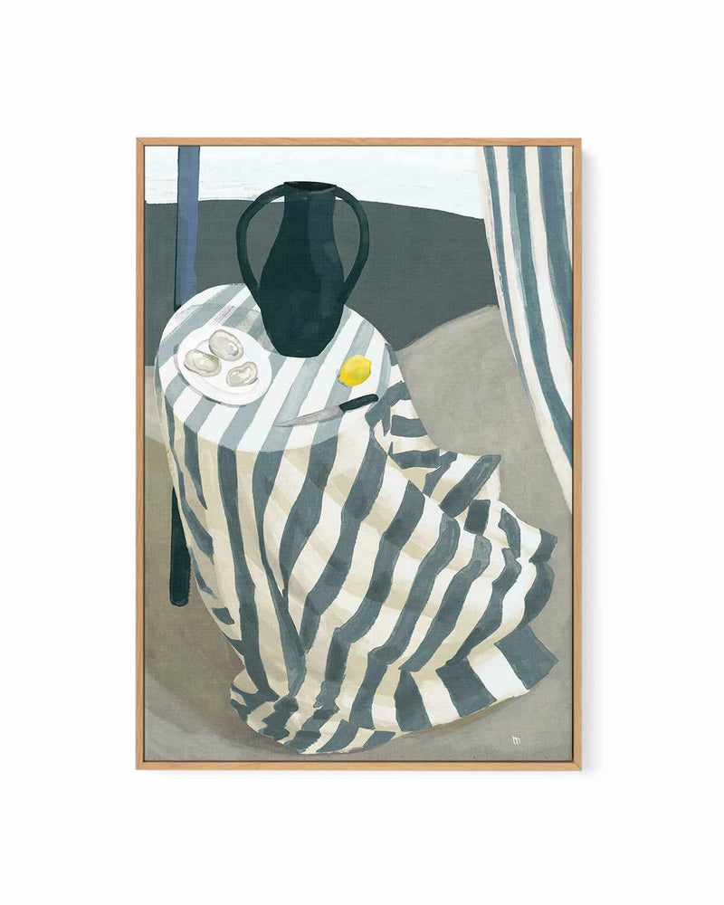 Oysters at the Beach by Marco Marella | Framed Canvas Art Print