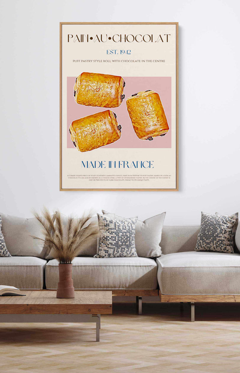 Pain Au Chocolat Print by Nazma Khokhar | Framed Canvas Art Print from Olive et Oriel where you can shop wallpaper and artworks online