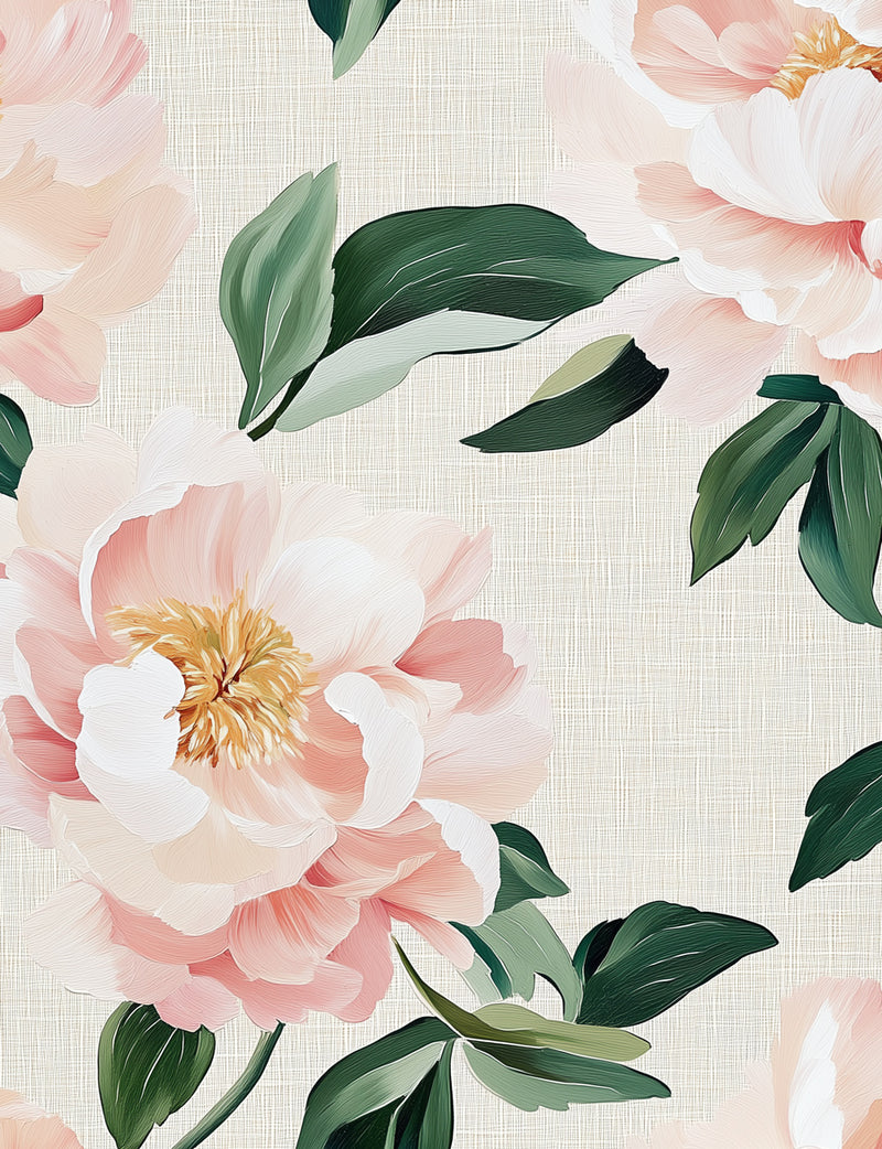 Painted Peony Wallpaper