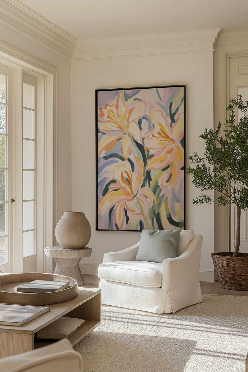 Painted Petals | Framed Canvas Art Print from Olive et Oriel where you can shop wallpaper and artworks online