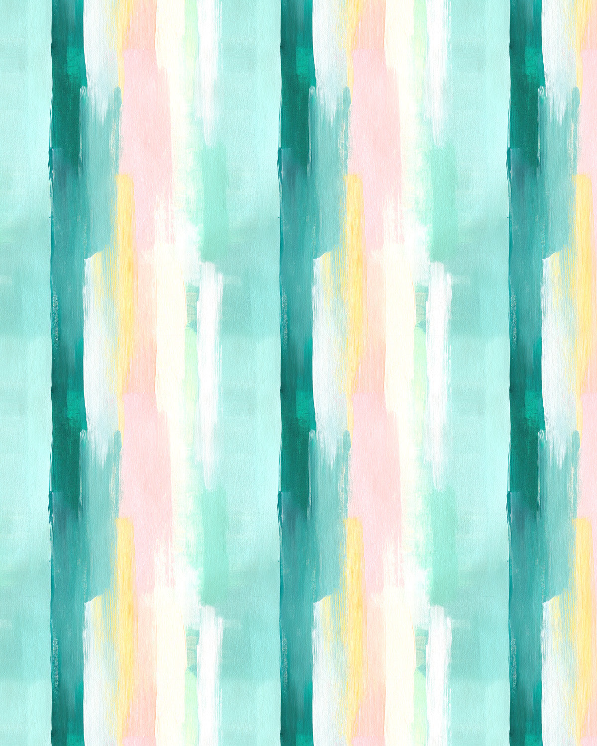Painted Stripes in Green & Pink Commercial Vinyl Wallpaper