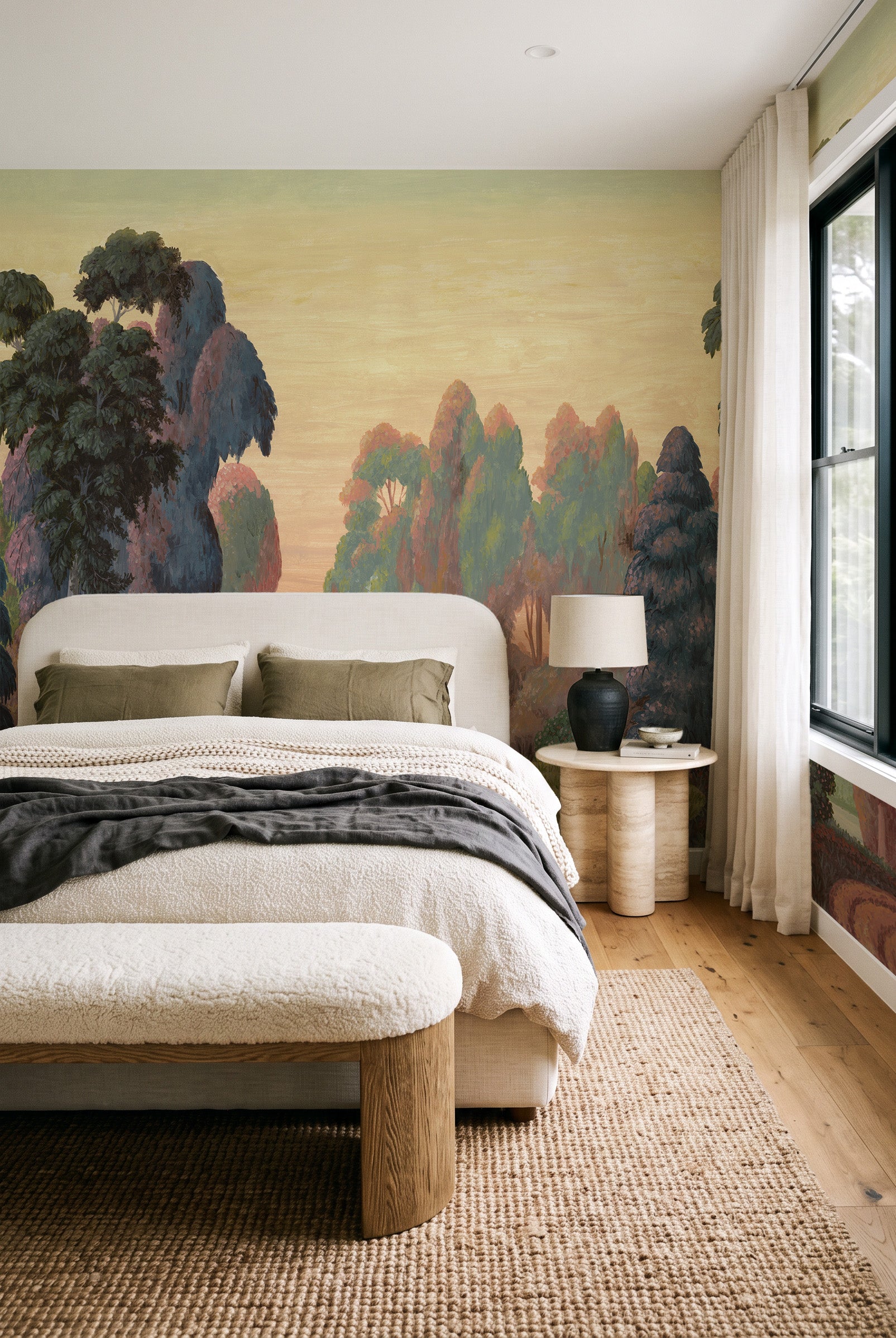 Painter's Landscape Panoramic Mural Wallpaper
